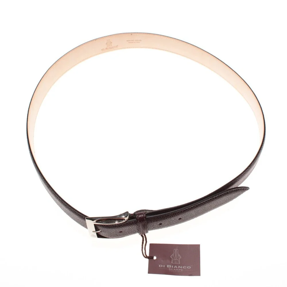 Di Bianco NWT Cut to Size Dress Belt In Dark Red Pebbled Leather One Size
